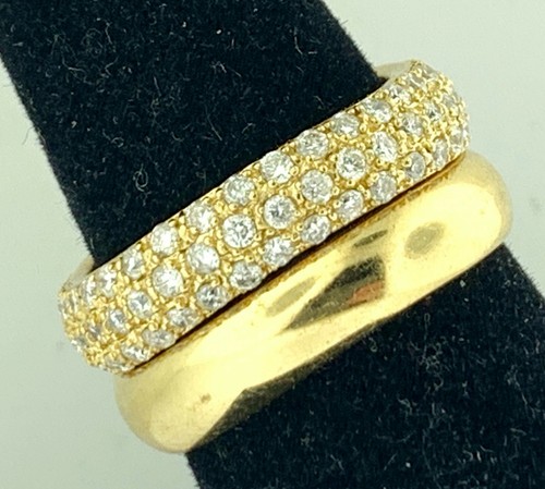 NEU DAMEN 1,00 KT PAVE DIAMANT GEWELLT BANDRINGE IN 18 KT GEFASST (2) GOLD GRÖSSE 6 (SECHS) - Bild 3 von 10