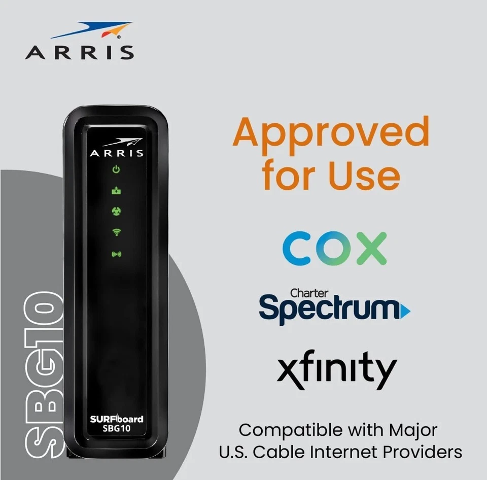 ARRIS SURFboard SBG10 Dual Band AC1600 Docsis 3 WIFI Cable Modem & Router In One - Image 4 of 4
