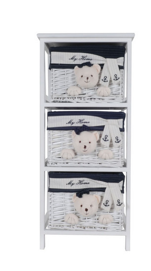 Anne Home - 3 переносных ящика для хранения вещей с деталями в виде медведя белого цвета