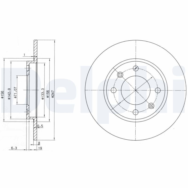 Disque de frein DELPHI BG2800 pour stopper les vibrations au freinage sur Peugeot 306