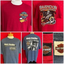 LOT of 2 Harley Davidson HDMC Shirts Size XL Orlando & Brandon Fl Dealership Tee