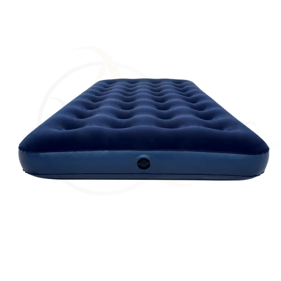 Blue Single Inflatable Mattress Bed Guest Camping Blow Up Air Bed