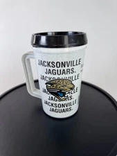 Vintage NFL Jacksonville Jaguars Cup Travel Mug Plastic Lid Super Thermo 22oz