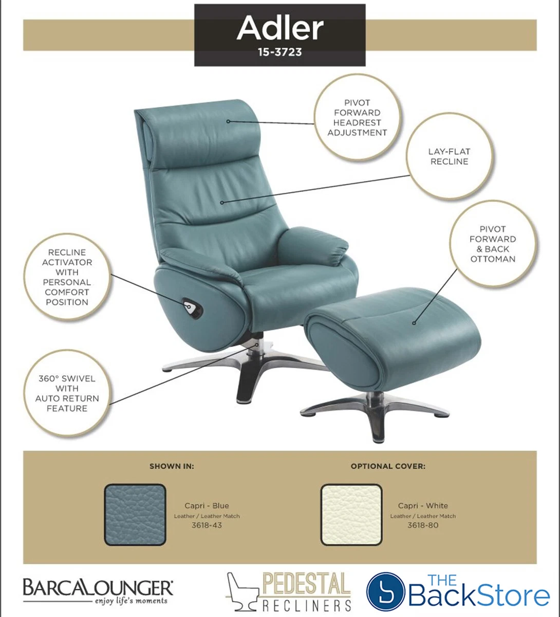 Barcalounger Adler Recliner Chair Ottoman 15 3723 Capri White