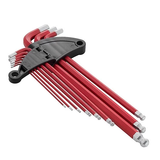 9 Piece Extra Long Ball Point Hex Key Set SAE - Image 3 of 4