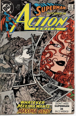 Action Comics # 645, Superman 1st app Maxima DC Comics September 1989 Boarded