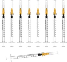 25 Gauge 1 inch Needle with Syringe 30Pack,1ml Luer Lock Disposable Syringes