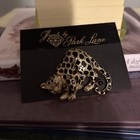  Vtg Park Lane Leopard pendant w/ gold-tone finish and black enamel spots. — photo 1