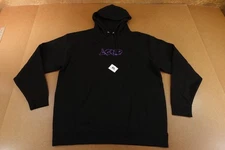 LGND Supply Co Mens XL Black Fleece Purple Embroidered Logo Pullover Hoodie NWT