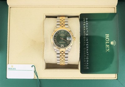Unworn 2025 Rolex Datejust 278273 Olive Green Roman Diamond VI TT Jubilee 31mm