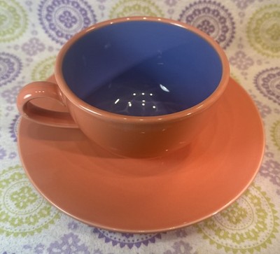 80s Lindt Stymeist COLORWAYS Cafe Au Lait Jumbo Cup Saucer Postmodern Memphis