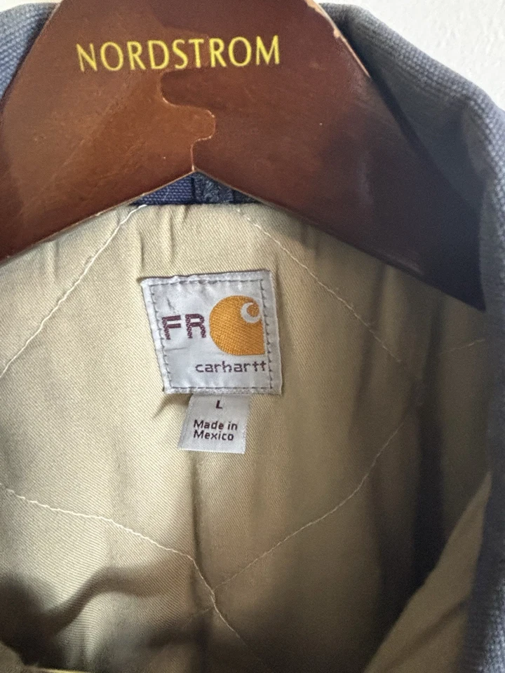 Chaqueta Abrigo Carhartt FR Edredón Forrado Para Hombres L Azul Resistente al Llama Gato 4 Envejecido Foto 2 de 4