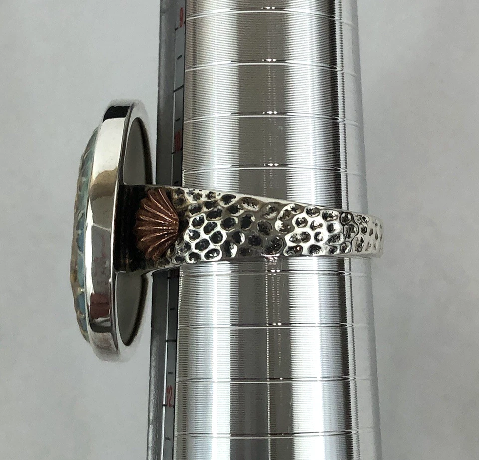 Anillo Amy Kahn Russell AKR Seahorse Shell porcelana plata 925 bronce océano playa Foto 2 de 4