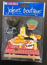RARE Jolees Picnic Grill Time BBQ Scrapbook Dimensional Stickers