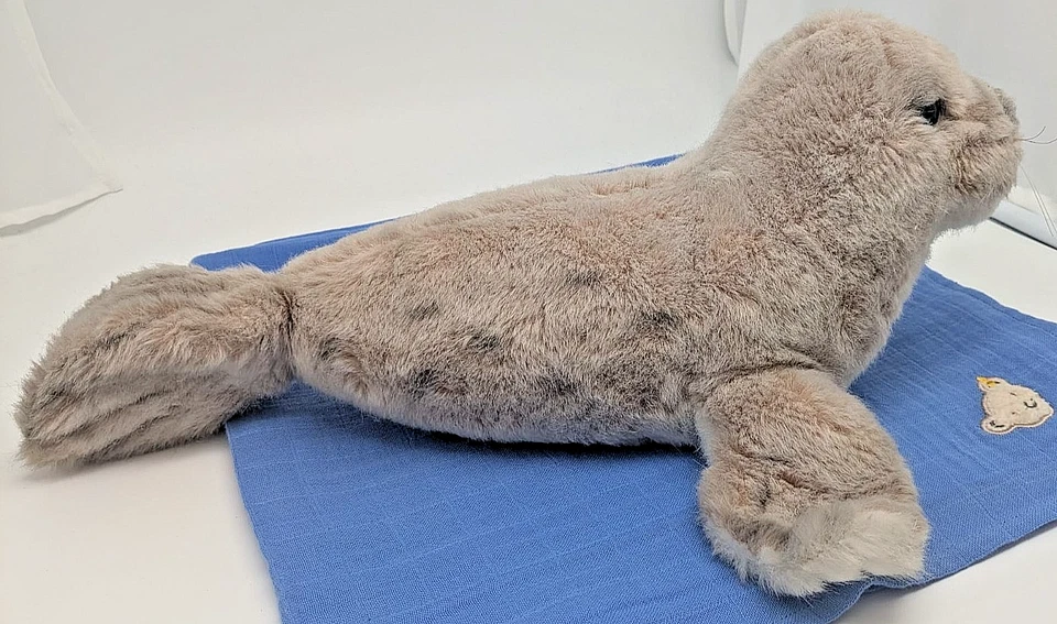 steiff 1175/20 - Robby Robbe Seehund Synth.-Webpelz grau 20cm super kuschlig - Bild 3 von 4