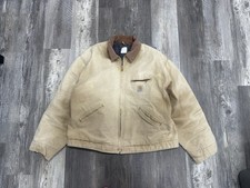 Vintage Carhartt J001 Detroit Jacket USA  Duck Blanket Lined Faded Distressed