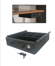 Under Desk Drawer Slide-Out Lockable Metal Storage Drawer With Organizer Box