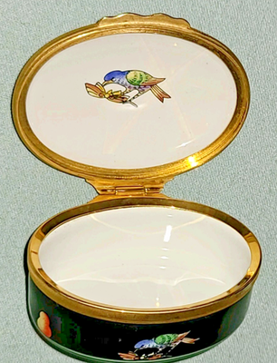 TIFANY＆Co. HALCYON DAYS ENAMELS 小物入れ Halcyon Days Enamels oval trinket box by Tiffany & Co, black w