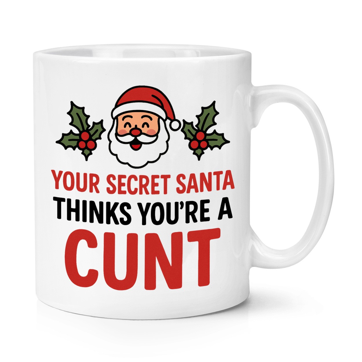 Your Secret Santa Thinks You're A C*nt 10oz Mug Cup Rude Funny Joke Colleague