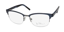 NUOVI OCCHIALI JAMES DEAN JDO609 BROWLINE BLU MEZZO CERCHIO 52-18-140 METALLO E PLASTICA