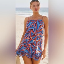 Farm Rio x Anthropologie Tie-Strap Shift Mini Dress Size M