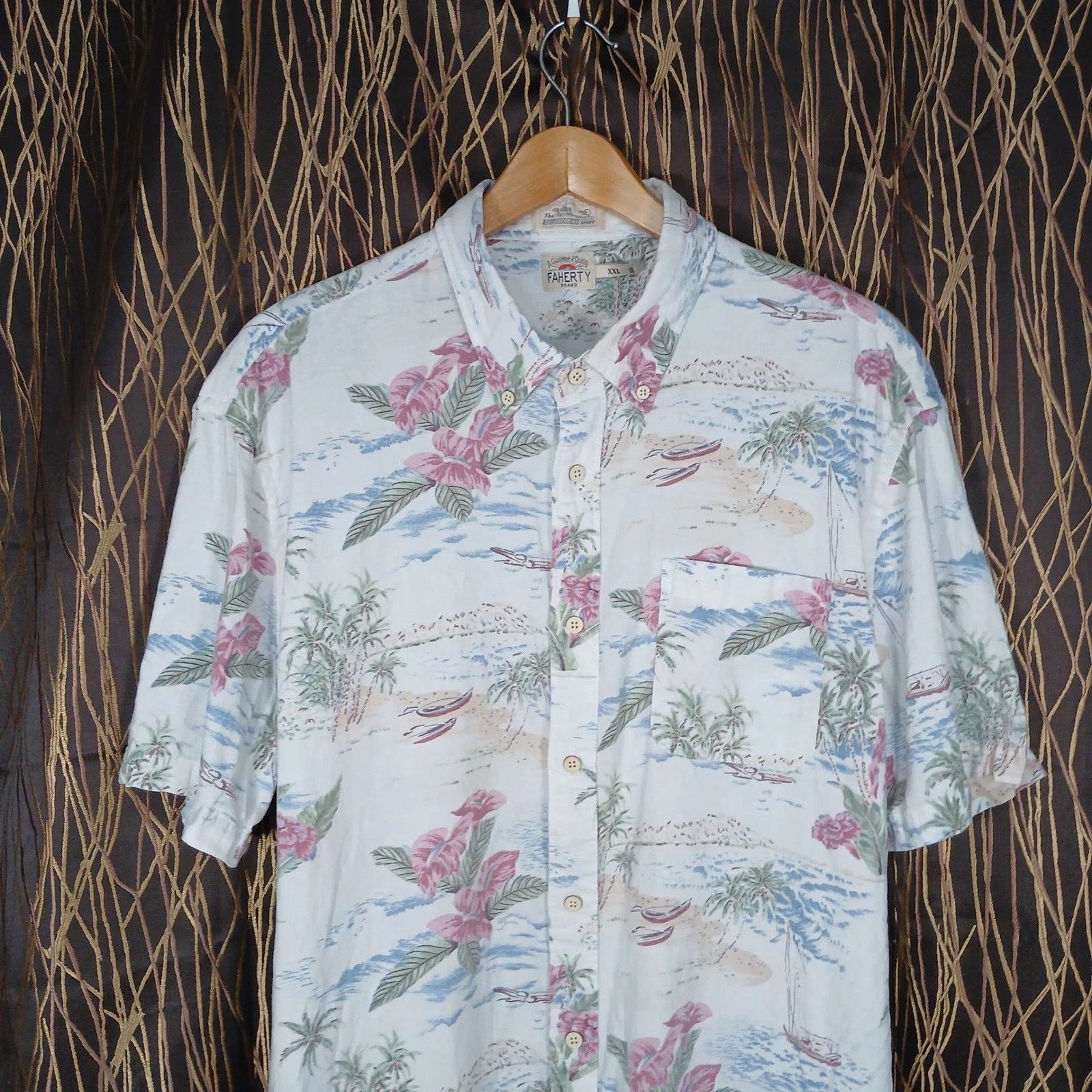 Faherty Breeze Shirt Mens XXL White Tropical Island Linen Tencel Short Sleeve
Opens in a new window