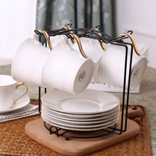 Coffee Cup Stand Holder Display Stand Mug Tea Rack Cup and Saucer Countertop ...