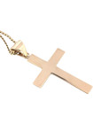 ESTATE SOLID 10K YELLOW GOLD CROSS PENDANT 14K SERPENTINE 15.5" NECKLACE #7950 — photo 2