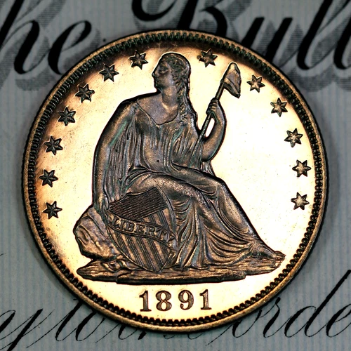 * 1891 CAMEO * PRISTINE++ GEM PROOF SEATED LIBERTY HALF-DOLLAR * FROM COLLECTION