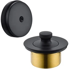 Bathtub Drain Kit and Overflow Faceplate, Matte Black