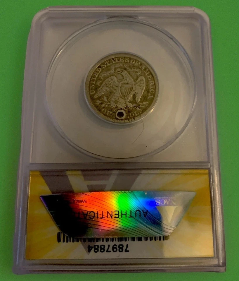 1876 CC Seated Liberty Quarter Reverse Of 1873 CC Briggs 1-A /Anacs VG-10 RARE - Image 2 of 4