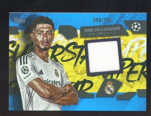 2025-26 Topps UCC Soccer Superstar Blue Jude Bellingham Player-Worn Patch /150