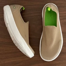 OOfos OOmg eeZee Womens 9.5 Brown Recovery Cushion Slip-On Sneakers Walking Work