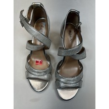 Style Co Women's Silver Snake Print Strappy Heels Dress Sandals Size 7M