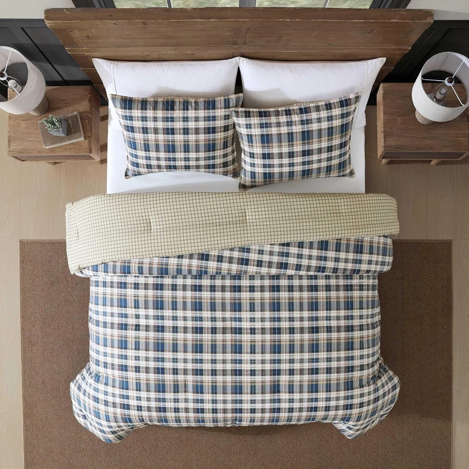 Eddie Bauer - Queen Comforter Set, Reversible Queen, Port Gamble Indigo Foto 4 de 4