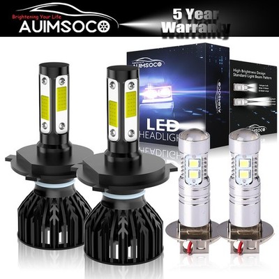 For Jeep Cherokee 1997-1999 LED Headlight 9003 H3 High Low Beam Fog Light Bulbs