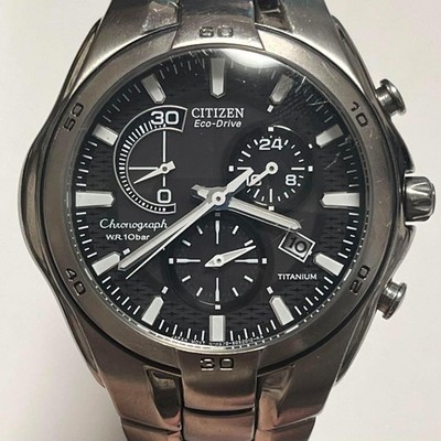 Citizen GN 4W SH570S030757 Chronograph Titanium Black Dial Watch Timepiece