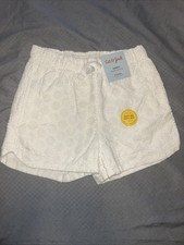 NWT Cat & Jack Girls White Eyelet Shorts Size Small (6/6x)