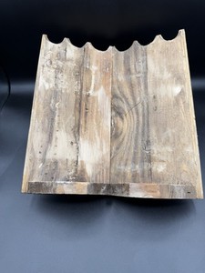 Rustic Brown Wooden V-Shape Book Stand Holder 12x12 in Grooved Design