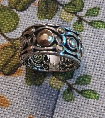 John Hardy jewelry Sterling Silver 22K Palu Bulan Ring Stunning! Size 7
