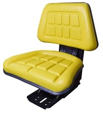 Universal Replacement John Deere Tractor Seat with Slides and Suspension Yellow