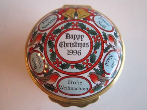 1996 HALCYON DAYS ENAMEL CHRISTMAS BOX - IN THE BOX WITH CERTIFICATE - MINT COND - 第 1/7 張圖片