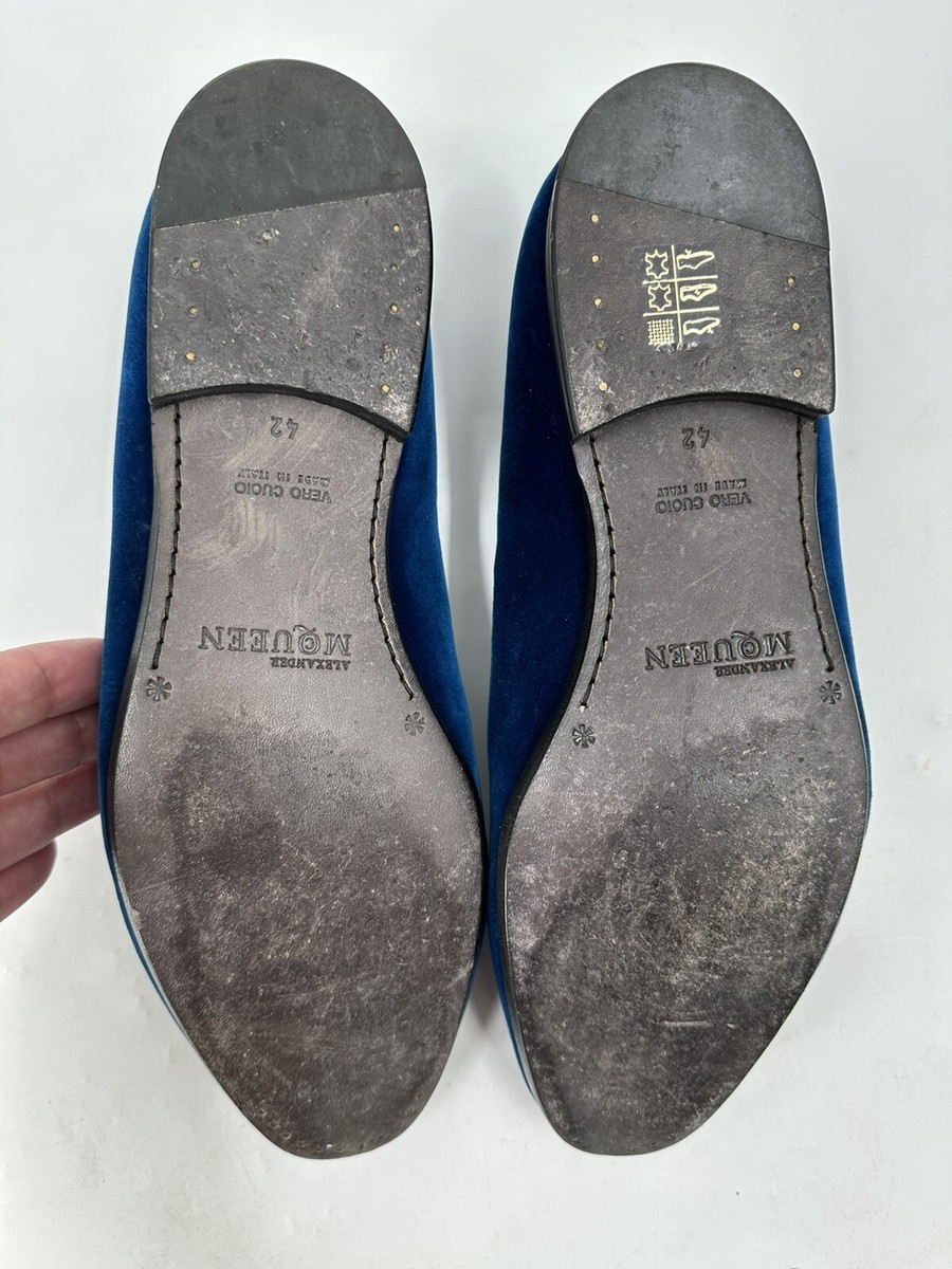 Alexander Mcqueen Royal Blue Velvet Slip-on Loafers Size 42/9 USA made In italy Alexander Mcqueen Royal Blue Velvet Slip-on Loafers Size 42  main image 3
