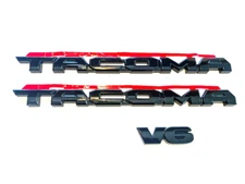 3 PCS 2016-2023 Tacoma GLOSS BLACKOUT EMBLEM OVERLAY KIT V6 TRD OFF ROAD