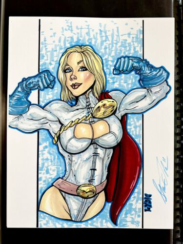 Black Cat Original Comic Kunst von Steve Lydic 11" x 17" (+ 2 Drucke) Power Girl - Bild 3 von 3
