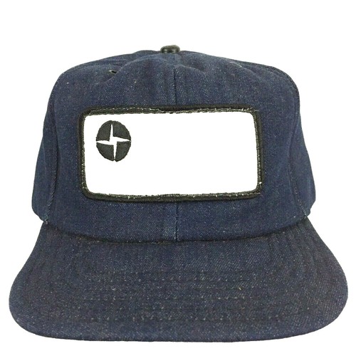Vtg The Road Rag Robo Cap Small Black Denim Biker Belt Hat Bike Week Vintage Denim Robo Cap Biker Hat | Retro Grunge Jean Rare  main image 4