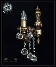 Lampadario da parete vintage veri cristalli stile antico.Metallo massiccio e vero cristallo