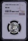 1960 Type B Reverse Washington Quarter NGC MS-66