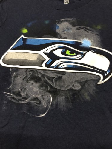 Seattle Seahawks NFL Youth Navy One Sided Tee Large (14-16) - Picture 2 of 3