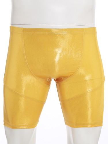 Men's Metallic Shiny Swim Trunks Elastic Waist Biker Shorts Pool Party Beachwear - Picture 23 of 66